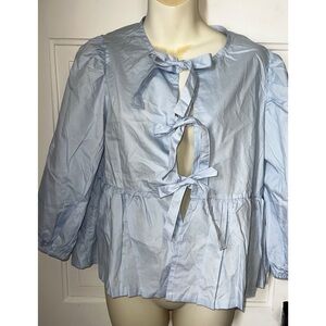 NWOT Tie Front 3/4 Sleeve Top